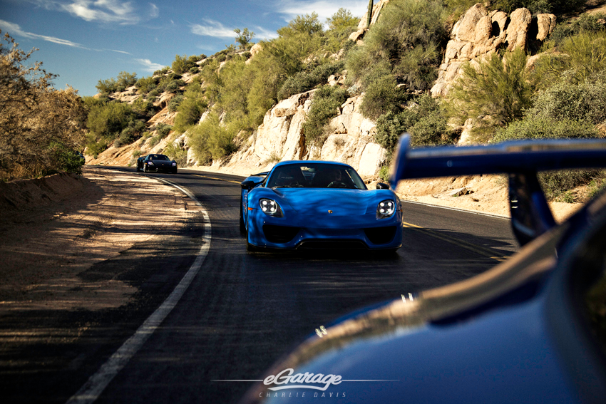 Blue Porsche 918